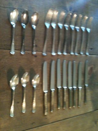 22 Pieces Of Vintage Epns Silverplate Flatware photo