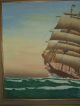 Vintage Framed Maritime Clipper Ship Oil Painting Signed C.  W.  Burrill 1948 Other photo 11