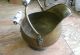 Antique Copper Lion Head Coal Bucket With Porcelain Handles - Large, Metalware photo 2