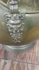 Antique Copper Lion Head Coal Bucket With Porcelain Handles - Large, Metalware photo 4
