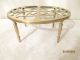 Antique Brass Oval Trivet Ornate Scroll Top Raised Footed Tea Pot Plant Stand Trivets photo 2