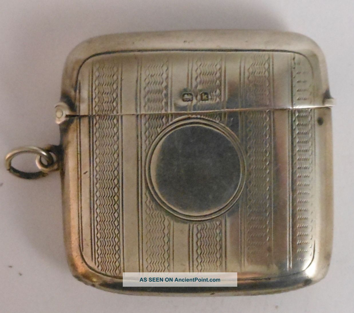 Birmingham British Sterling Silver Pocket Vesta Match Safe 1910,  E.  H.  L.  & S United Kingdom photo