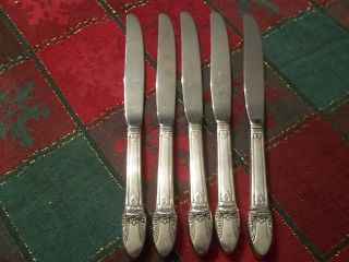 Is First Love - Set Of 5 Dinner Knives - 1847 Rogers Silverplate Flatware photo