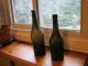 2 Black Glass Wine Bottles Pontil Bottles & Jars photo 4