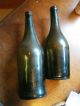 2 Black Glass Wine Bottles Pontil Bottles & Jars photo 5