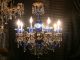 Vintage Brass & Cobalt Blue Murano Tulip & Bohemian Art Glass Chandelier Crystal Chandeliers, Fixtures, Sconces photo 9