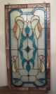 Antique Huge Art Deco Handmade Colored Stain Stained Glass Stylized Window Door 1900-1940 photo 10