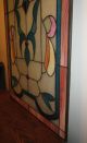 Antique Huge Art Deco Handmade Colored Stain Stained Glass Stylized Window Door 1900-1940 photo 6
