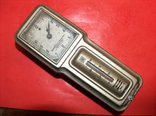 Vtg Old M - H - R Heat Regulator Chronotherm Art Deco Electric Clock Thermostat photo