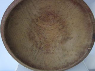 Old Wooden Bowl/lines,  Black Spots/ Very Primitive. photo