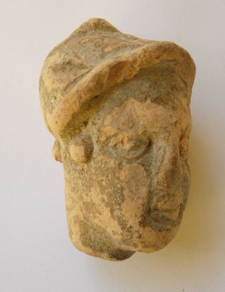 Roman Antiquity Man ' S Head Face In Terracotta 70 Mm photo