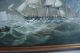 Maritime Painting British Frigates Working Crew,  Flags Artist Signed Ca.  1847 Folk Art photo 11