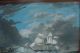 Maritime Painting British Frigates Working Crew,  Flags Artist Signed Ca.  1847 Folk Art photo 4