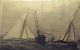Antique Marine Print 1887 America ' S Cup Race W/ Winning Ship,  