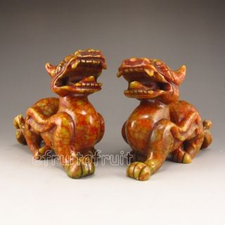 A Pair Of Chinese Jade Statue - Foo Dog photo