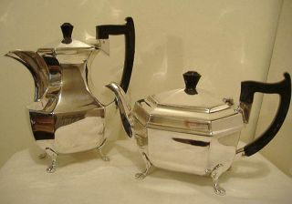 Vintage Silver Plated Tea Pot,  Coffee Pot,  Sugar & Milk Set. photo