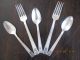 Vintage 5 Pc - Three Spoons,  Two Fork,  International Silver Co.  Hilton Hotel 1900s International/1847 Rogers photo 2