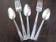 Vintage 5 Pc - Three Spoons,  Two Fork,  International Silver Co.  Hilton Hotel 1900s International/1847 Rogers photo 4