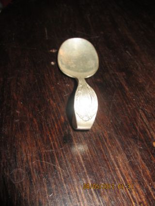 Vintage 1 Small Crall Handle Silver Plate Spoon W.  M.  A.  Rogers Oneida L T D photo