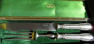 French Christofle Chinon Silverplate Flatware Serving Set Knife & Fork With Box photo