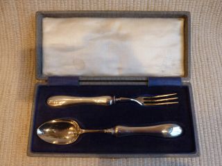 Fork And Spoon Set With Silver Handles - Dated Chester 1923 photo