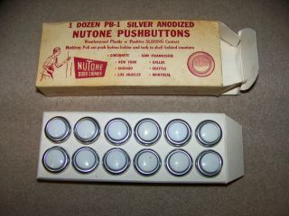 Vintage 1 Dozen Pb - 1 Silver Anodized Nutone Pushbuttons photo