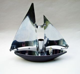 An English Art Deco Sailing Boat Table Lamp. photo
