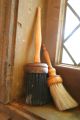 Antique Early American Amish Horsehair Paint Furniture Coat Hat Brushes (set 1) Primitives photo 5
