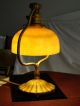 Tiffany Harp Arm Desk Lamp - Gold Gilt Bronze & Gold Damascene Favrile Shade Art Nouveau photo 3