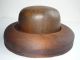 Wonderful Antique 2 Part Wood Hat Mold Block Form 8 3/8 Brim 7 1/8 Other photo 1