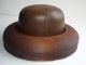 Wonderful Antique 2 Part Wood Hat Mold Block Form 8 3/8 Brim 7 1/8 Other photo 4