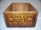 Vintage C.  1900 Colgate Barber Shop Shaving Soap Wood Box Sign Chair Pole Neat Barber Chairs photo 1