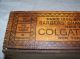 Vintage C.  1900 Colgate Barber Shop Shaving Soap Wood Box Sign Chair Pole Neat Barber Chairs photo 6