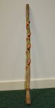 Antique Stone Carved Snake Stick Wood Cane Ethnographic Aboriginal Art Folk Art Pacific Islands & Oceania photo 3