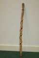 Antique Stone Carved Snake Stick Wood Cane Ethnographic Aboriginal Art Folk Art Pacific Islands & Oceania photo 4
