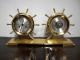 Vintage Salem German Marine Ships Brass Clock And Barometer Service Clocks photo 2