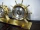 Vintage Salem German Marine Ships Brass Clock And Barometer Service Clocks photo 4