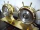 Vintage Salem German Marine Ships Brass Clock And Barometer Service Clocks photo 5