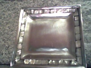Towle Silverplate Vintage Tray With Mother Of Pearl Border Size 7 X 7 photo