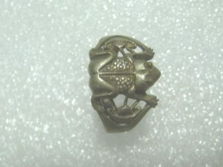 Rare Chinese Old Silver 100% Ring - Frog photo