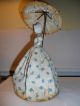 Antique Pincushion/half Doll Nite Light With Skirt&parasol On Frame With Light Pin Cushions photo 2