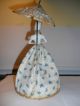 Antique Pincushion/half Doll Nite Light With Skirt&parasol On Frame With Light Pin Cushions photo 3