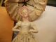 Antique Pincushion/half Doll Nite Light With Skirt&parasol On Frame With Light Pin Cushions photo 6