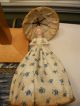 Antique Pincushion/half Doll Nite Light With Skirt&parasol On Frame With Light Pin Cushions photo 8