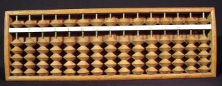 Antique Japanese Wooden Abacus Soroban Calculator Visual Math Tool 15 Digits photo