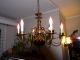Antique Solid Brass Chandelier With Matching Sconces. Chandeliers, Fixtures, Sconces photo 1