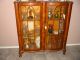 Ca.  1860 Victorian Walnut Queen Anne Collectible Locking Curio Cabinet 1800-1899 photo 1