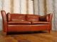 Stylish Shaped Leather Vintage Sofa. 1900-1950 photo 5