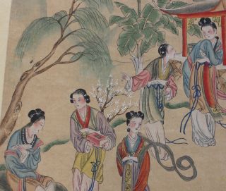 Set Of 4 Chinese Beauties In The Palace Paintings On Silk And Paper. photo