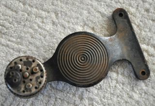 Vintage Antique Cast Iron Power Foot Round Pedal Industrial Machine Age Electric photo